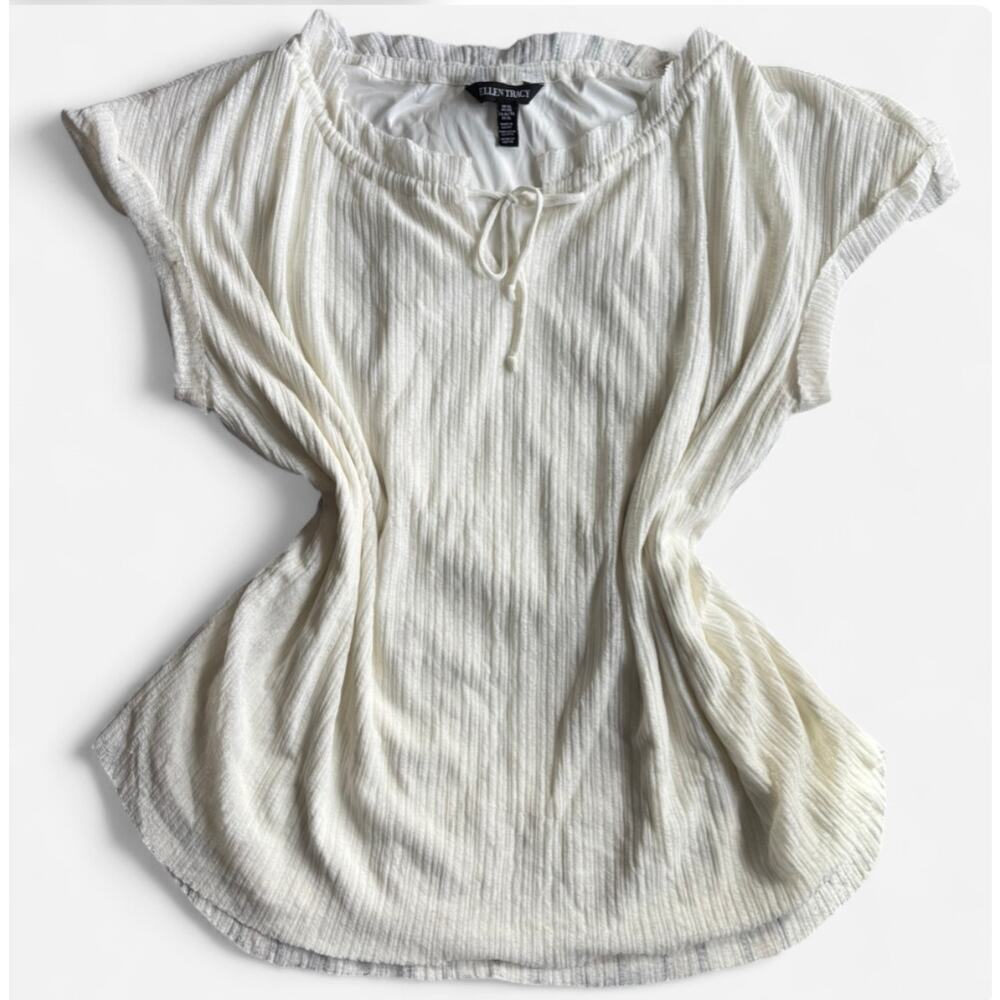 Ellen Tracy Women's White Blouse - Size XL